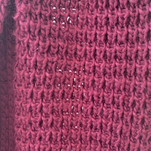 Large Chunky Knit Burgundy Red Infinity Scarf - Picture 3 of 8